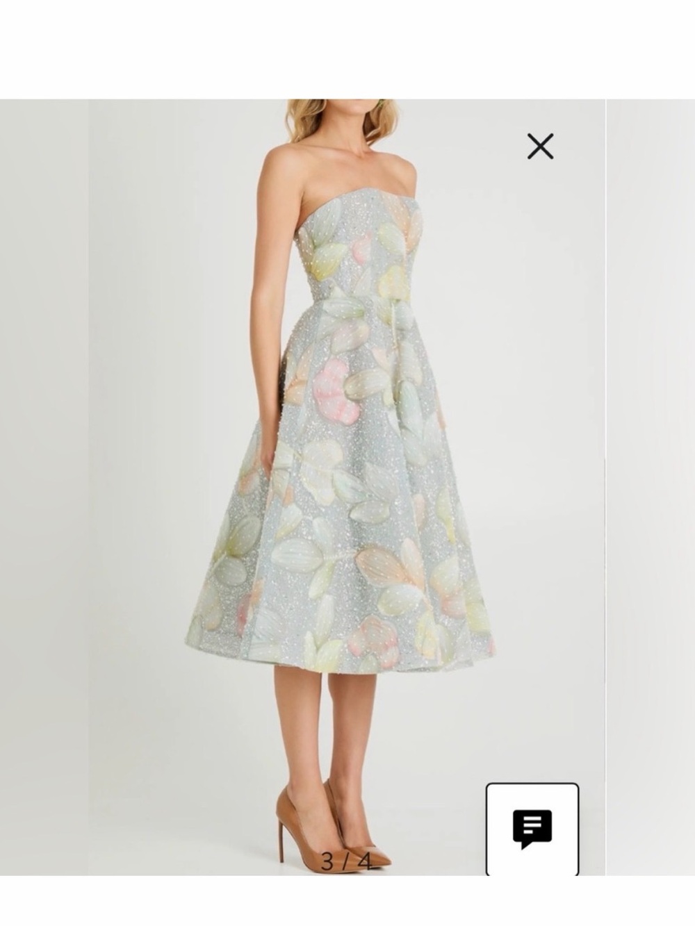 NWOT Helsi Vivi Floral Strapless Tea length